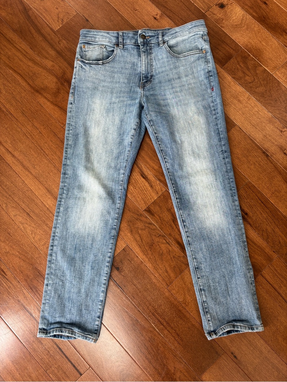 Warp + Weft Men's Slim Straight Light Blue Jeans